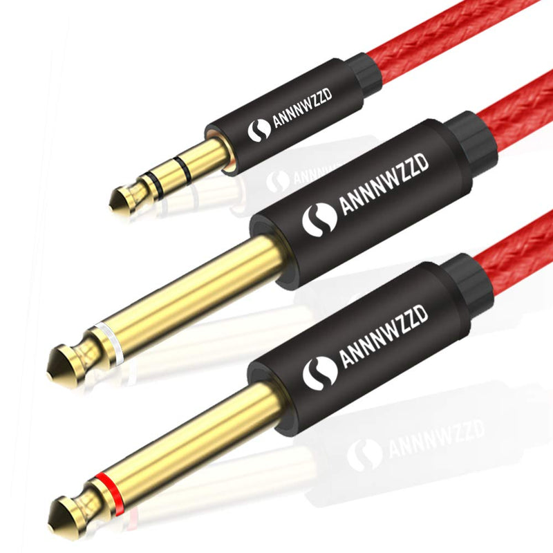  [AUSTRALIA] - ANNNWZZD 3.5mm 1/8" TRS Male to 2X 6.35mm1/4 TS Male Mono Stereo Y-Cable Foot Splitter (10FT) 10FT