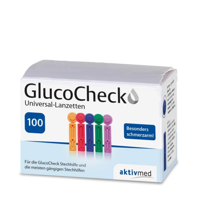  [AUSTRALIA] - GlucoCheck lancing device and 100 universal lancets from Gluco Check (value set). To obtain a drop of blood for measuring blood sugar in diabetes.