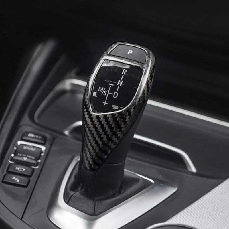 AIRSPEED Carbon Fiber Car Gear Shift Knob Cover Interior Trim for BMW F20 F21 F22 F23 F30 F32 F33 F34 F35 F36 F06 F12 F13 F25 F26 F15 F16 I8 Accessories Style C - LeoForward Australia