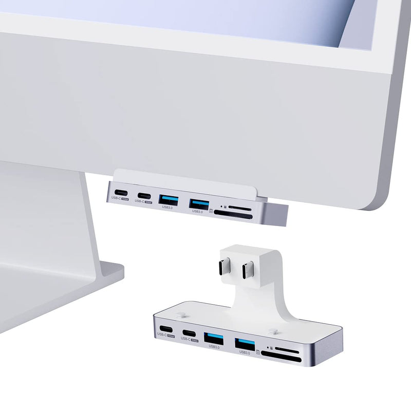  [AUSTRALIA] - Hagibis iMac Hub with 1000Mbps RJ45, USB C 3.1, USB 3.0 Ports and SD/Micro SD Card Reader, USB-C Clamp Hub USB C Docking Station for 2021 iMac 24 inch (with RJ45) With RJ45