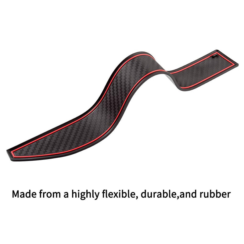  [AUSTRALIA] - JIECHEN Custom Fit Cup Holder, Door, and Center Console Liner Accessories for Ford F-150 2017 2018 2019 2020 28-pc Set (Carbon Fiber Pattern - red) Carbon fiber pattern - red