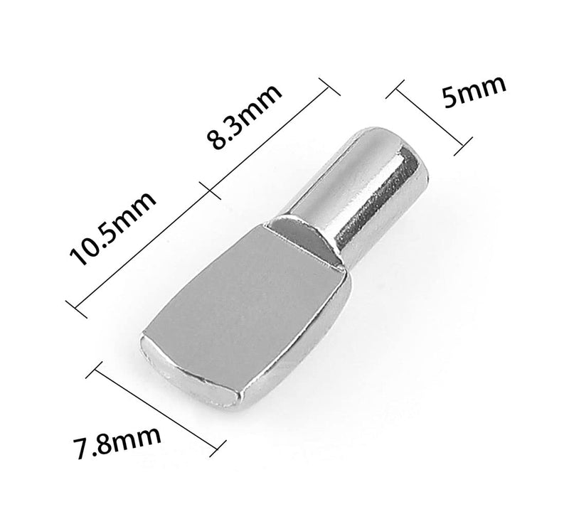  [AUSTRALIA] - 5mm Shelf Pegs Pins,50 Pieces Cabinet Furniture Spoon Shape Support Pegs for Shelves Nickel Plated