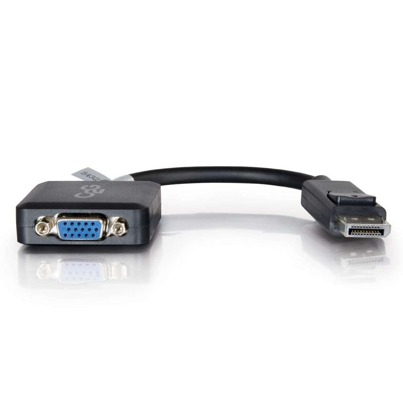 C2G Mini Display Port Cable, Display Port to VGA, Male to Female, Black, 8 inches, Cables to Go 54323 DisplayPort To VGA - 8 Inches - LeoForward Australia