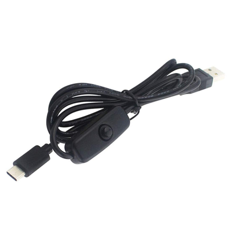  [AUSTRALIA] - PZV New USB to Type C Power Supply Charger Cable for Raspberry Pi 4 Model B with On Off Switch