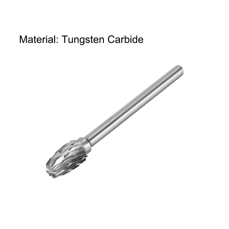 uxcell Tungsten Carbide Rotary Files 1/8" Shank, Double Cut Oval Shape Rotary Burrs Tool 6mm Dia, for Die Grinder Drill Bit Wood Soft Metal Carving Polishing Model Engineering, 3pcs - LeoForward Australia