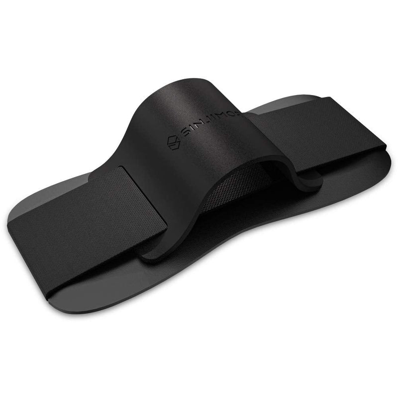  [AUSTRALIA] - Sinjimoru Silicone Mobile Phone Grip with Stand, Cell Phone Stand for Desk & Secure iPhone Holder Strap for All Smartphone. Sinji Grip Silicone Black