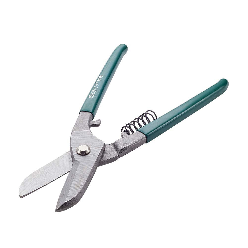 [AUSTRALIA] - Utoolmart 10-Inch Spring-Loaded Straight Cut Tin Snip with Cushion Handle 1Pcs