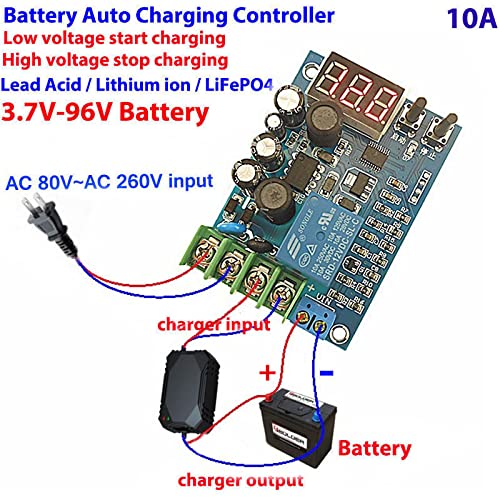 [AUSTRALIA] - Acxico 1 pcs 12V 24V 48V 10A Automatic Battery Charger Charging Controller Protection Board + Cover