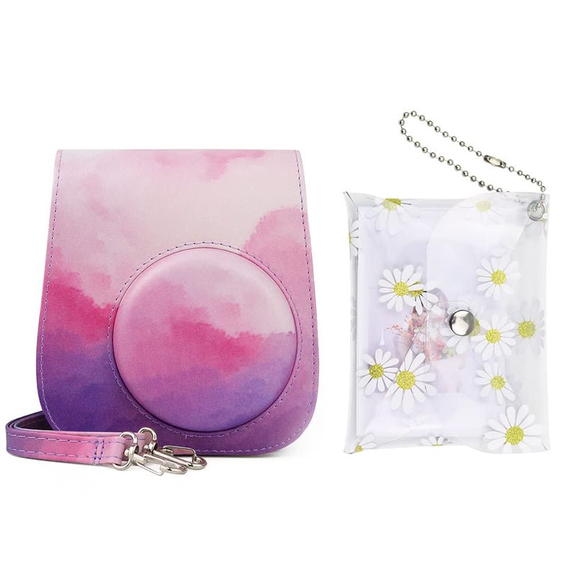  [AUSTRALIA] - CAIYOULE for Fujifilm Instax Mini 11 9 8 Instant Film Camera Case and Square/Mini Film Photo Album Vogue Clear Picture Bag (CloudsDaisy) CloudsDaisy