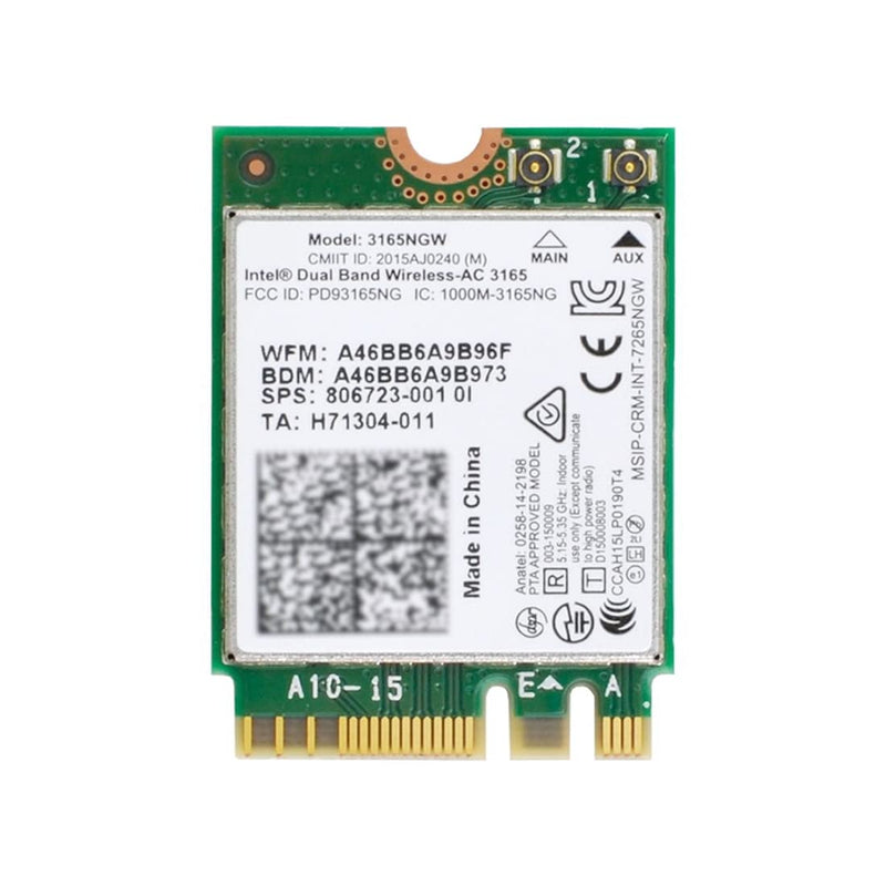  [AUSTRALIA] - ChenYang CY NGFF M.2 WLAN Card +BT 4.0 Network Adapter Dual Band Wireless 2.4G 5Ghz 433Mbps 3165AC NGFF 802.11AC WiFi 3165NGW Green 3165AC