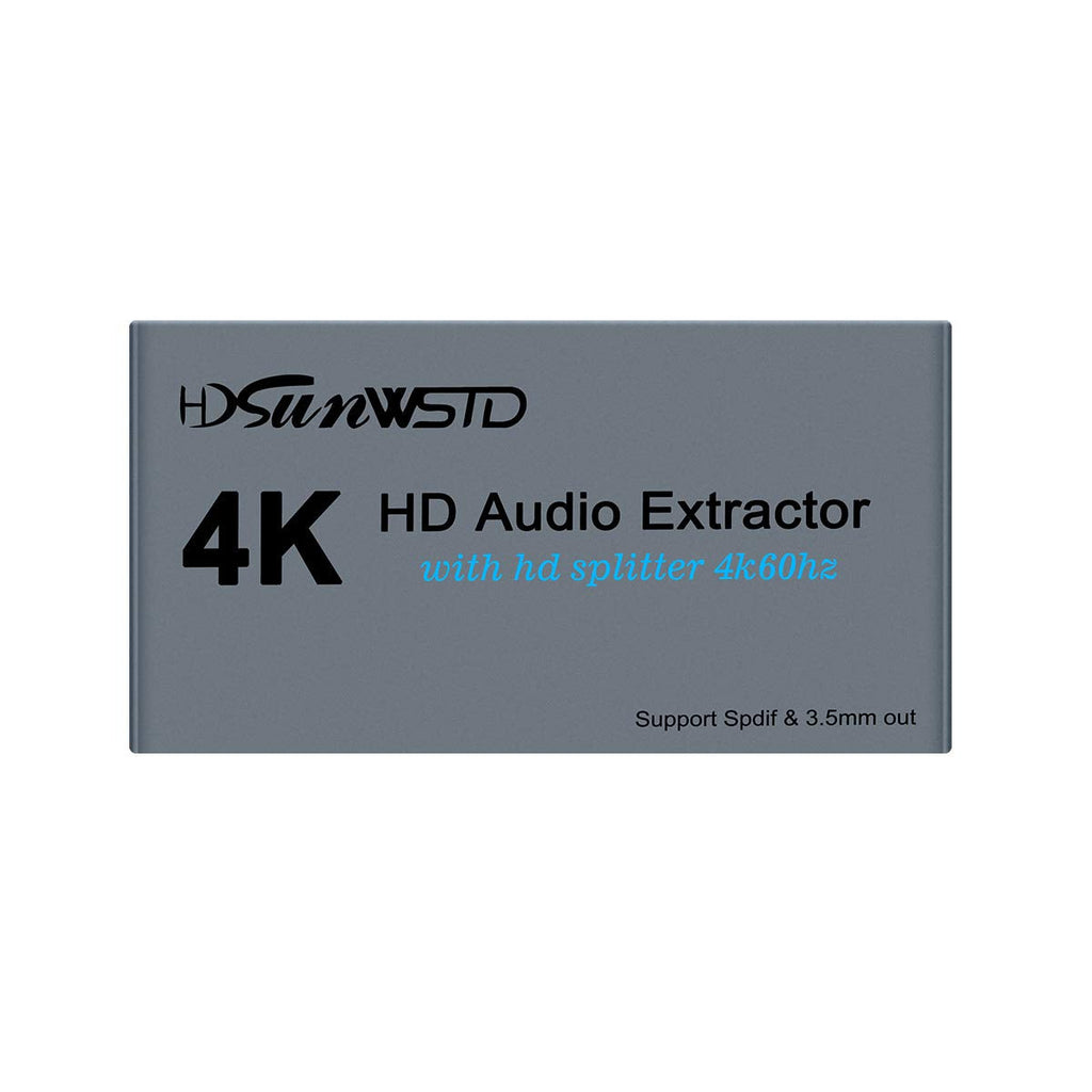  [AUSTRALIA] - 4K60hz HDMI Audio Extractor, 1080P HDMI Audio Converter Adapter Splitter Box 1 in 2 Out Audio Extractor Converter Optical SPDIF & 3.5mm Audio Out for Fire Stick, Xbox, PS5