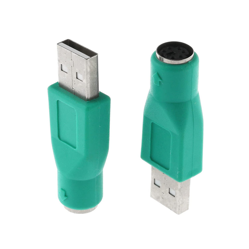  [AUSTRALIA] - DGZZI USB to PS2 Adapter 2pcs Green PS/2 Female to USB Male Converter Adapter for Mouse and Keyboard