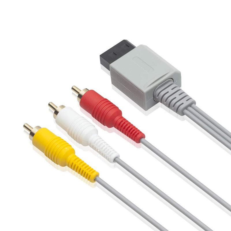 AV Cable for Wii Wii U, TENINYU 6FT Composite 3 RCA Gold-Plated Cable Cord Wire Main 480P Compatible Wii/Wii U TV HDTV Display - LeoForward Australia