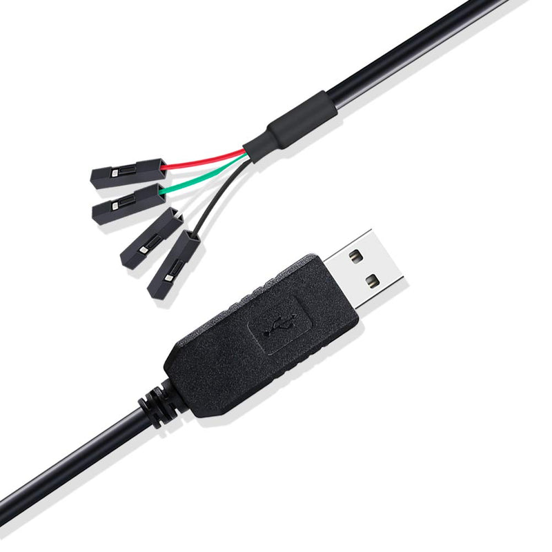 DTECH USB to TTL Serial Adapter 3.3V Debug Cable TX RX Signal 4 Pin Female Socket PL2303 Prolific Chip Windows 10 8 7 XP Vista (3ft, Black) 3ft/1m - LeoForward Australia