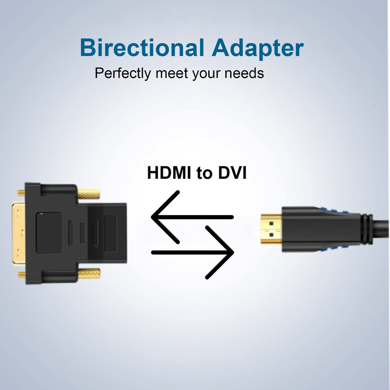  [AUSTRALIA] - HDMI to DVI Adapter, UV-CABLE 2-Pack Bi-Directional DVI to HDMI Adapter Converter Male to Female for Computer, Monitor, TV Projector, Video Game and so on gold