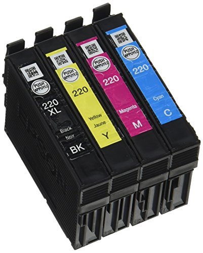  [AUSTRALIA] - EPSON T220 DURABrite Ultra -Ink High Capacity Black & Standard Color -Cartridge Combo Pack (T220XL-BCS) for select Epson Expression and WorkForce Printers Ink, 4 Color