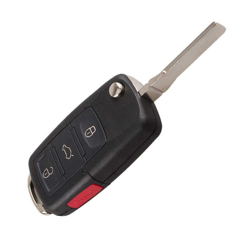  [AUSTRALIA] - New Uncut blade Keyless Remote Key Fob Shell Case No Chips Inside for VW Volkswagen Jetta Passat Golf Beetle Rabbit GTI CC EOS (Black) Black