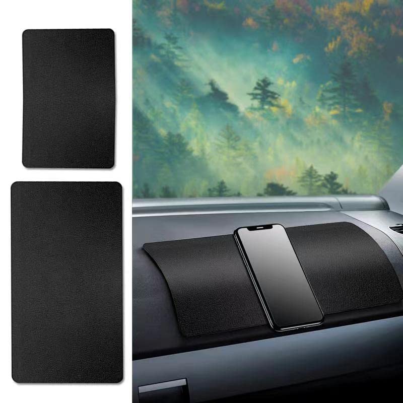  [AUSTRALIA] - 2PCS Dashboard Anti-Slip Rubber Pad, Universal Non-Slip Car Magic Dashboard Sticky Adhesive Mat for Phones Sunglasses Keys Electronic Devices and More Use. black