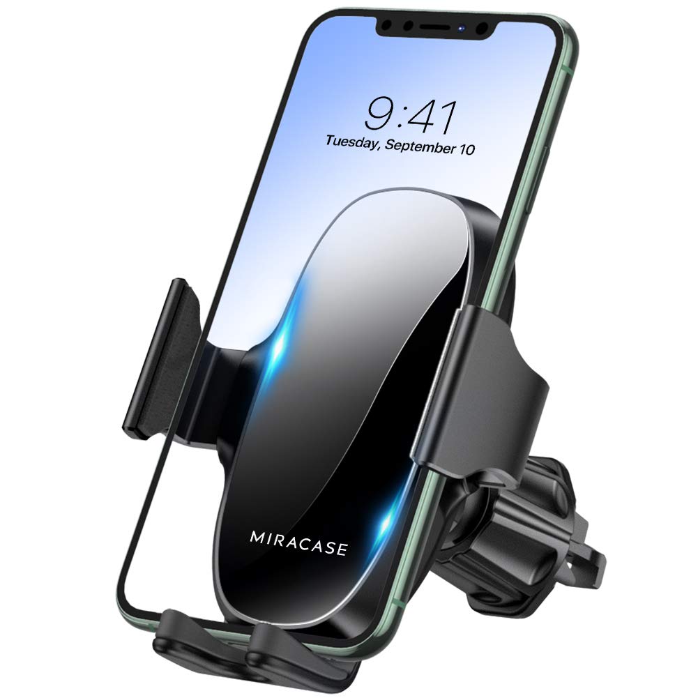  [AUSTRALIA] - Miracase [Upgraded] Car Phone Mount, Air Vent Cell Phone Holder for Car, Universal Car Phone Holder Cradle Compatible with iPhone 14 Series/14 Pro Max/iPhone 13 Series/iPhone 12/11/XR and More Black
