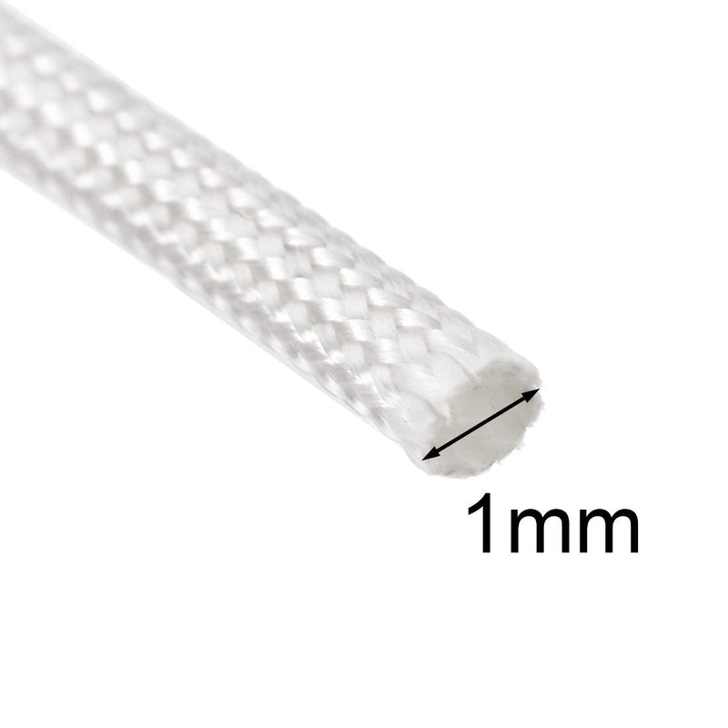  [AUSTRALIA] - uxcell Insulation Braid Sleeve, 33Ft-1mm High TEMP Silicone Fiberglass Sleeve White 1MM