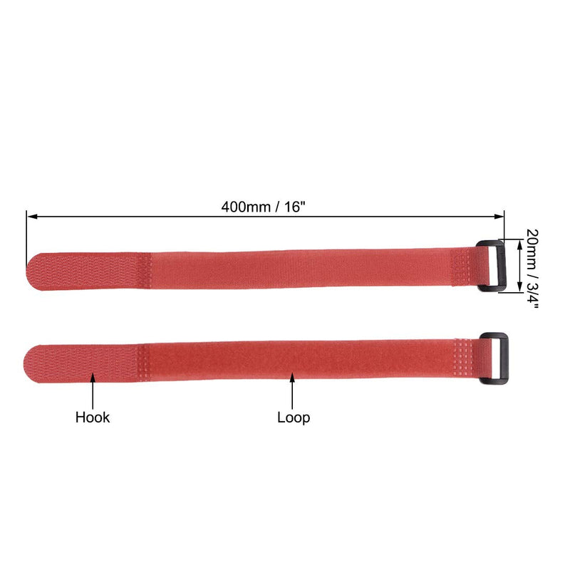  [AUSTRALIA] - uxcell 10pcs Hook and Loop Straps, 3/4-inch x 16-inch Securing Straps Reusable Fastening Cable Tie (Red)