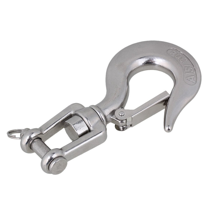BQLZR 304 Stainless Steel American Type Swivel Lifting Clevis Chain Hook with Latch 1000KG Working Load Limit - LeoForward Australia