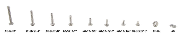  [AUSTRALIA] - HVAZI #6-32 UNC Stainless Steel Phillips Pan Head Machine Screws Nuts Flat Washers Assortment Kit #6-32UNC