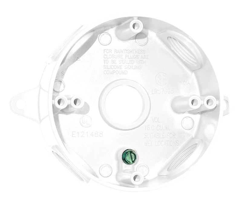  [AUSTRALIA] - Sigma Engineered Solutions, White Sigma Electric 143854WH 1/2-Inch 5 Hole Round Box