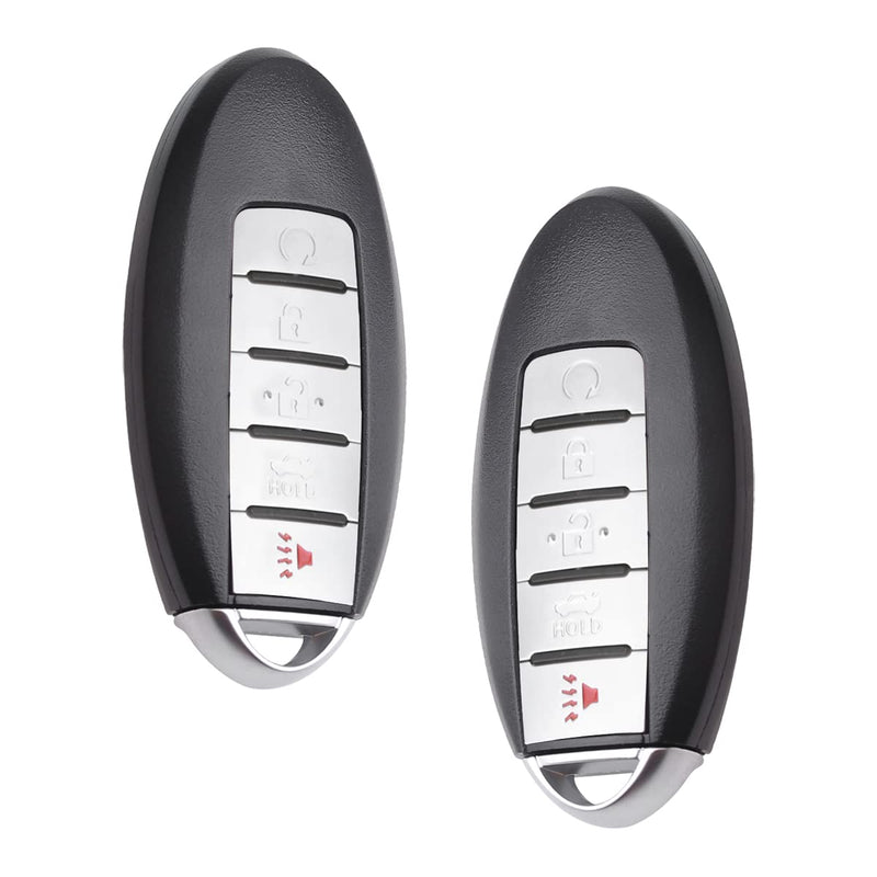  [AUSTRALIA] - EXAUTOPONE 2Pcs Car Key Fob Keyless Control Entry Remote KR5S180144014 Vehicles Replacement 5 Button Compatible with Maxima Altima Sedan Proximity Smart Key 285E3-9HP5B