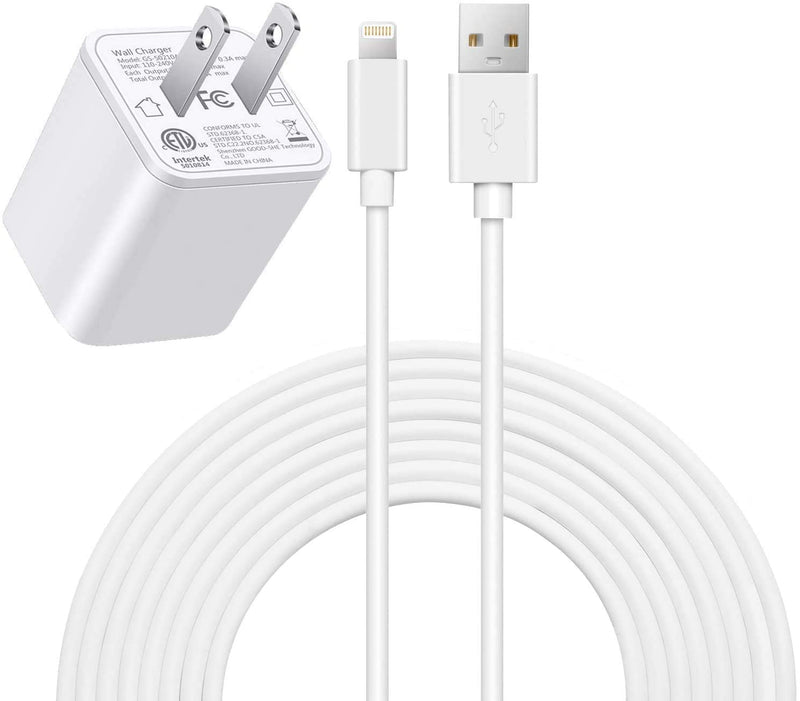  [AUSTRALIA] - 2in1 [ Apple MFi Certified ] 10Ft Lightning Cable/Cord + 5V/2.1A Dual Port USB Wall Plug Charger Block/Charging Cube/Brick/Box Power Adapter for iPhone Xs Max XR X 8 Plus 7 6s 6 5s 5 iPad 4 Air Mini