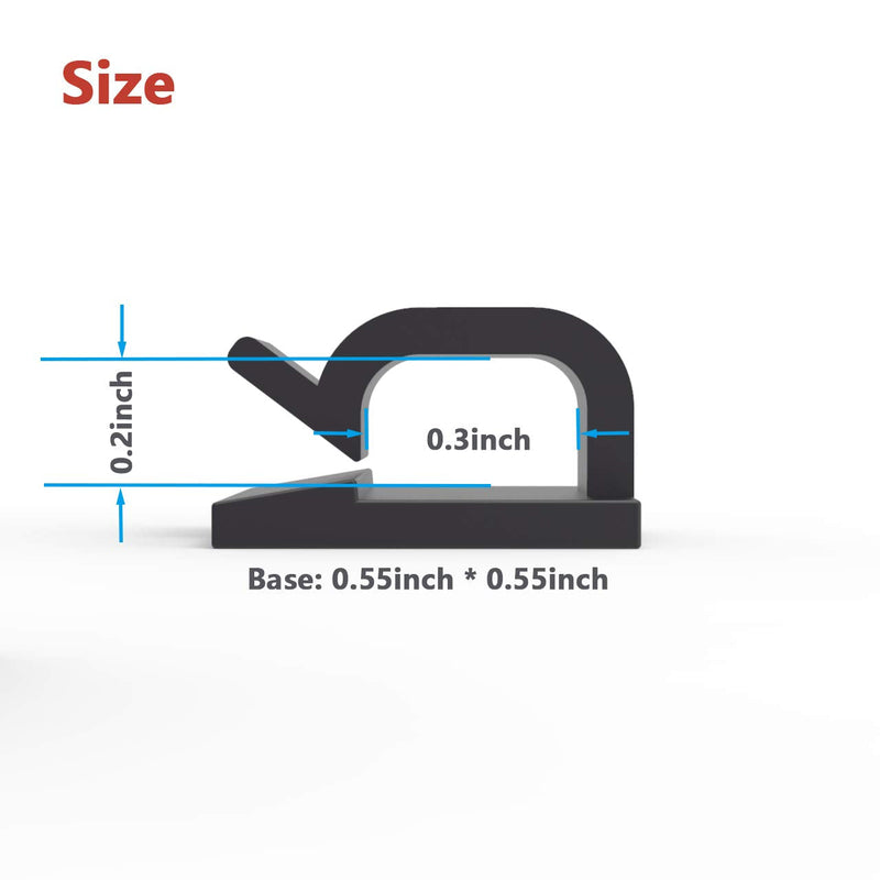  [AUSTRALIA] - Yocice Cable Clips 60pcs with Strong Adhesive Tapes,Wire Holder Organizer Cord Management for Car, Office and Home (Black- CC05(60PCS)) Black- CC05(60PCS)