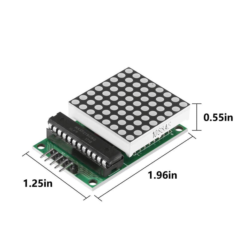  [AUSTRALIA] - ACEIRMC 2PCS MAX7219 Dot Matrix Display Module Single-Chip Control LED Module DIY Kit for Arduino with 5pin Line (A) A