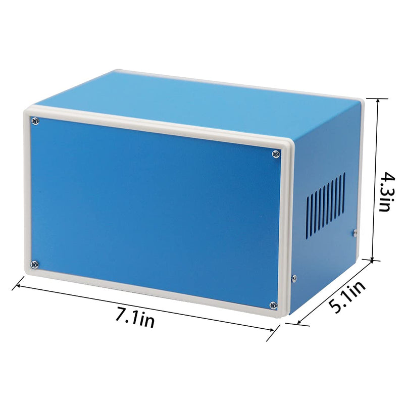  [AUSTRALIA] - Zulkit Electronic Enclosures Blue Metal Enclosure Project Case DIY Box Junction Case Enclosure Preventive Case (7.1" x 4.3" x 5.1") 7.1" x 4.3" x 5.1"