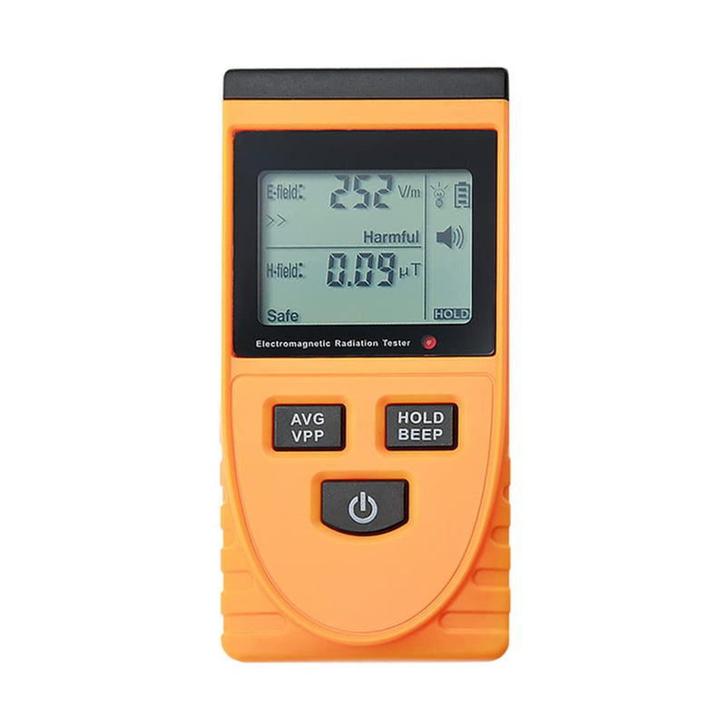  [AUSTRALIA] - AMTAST Electromagnetic Radiation Tester Digital Electromagnetic Radiation Tester Dosimeter Tester EMF Meter Counter Yellow Model 1