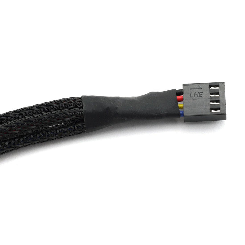  [AUSTRALIA] - DZS Elec 4Pin 1 to 3 Ways PWM Fan Splitter Cable Black Sleeved Fan Power Extension Cable 4Pin Female to 3X 4Pin Male 27cm/10.5 inches