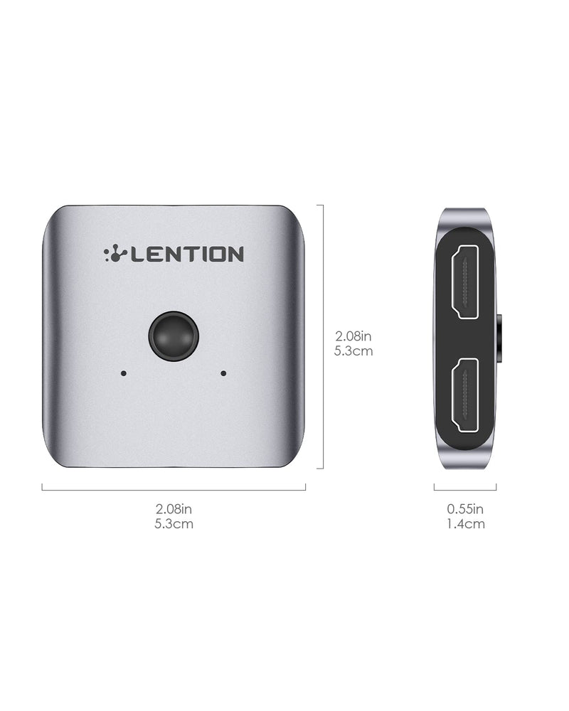  [AUSTRALIA] - LENTION HDMI Switch 4K@60Hz,Hdmi Splitter,Bi-Directional HDMI Switcher,3-HDMI Switch Adapter with LED Indicator,2 Input 1 Output HDMI AB Switch,Compatible Xbox PS5/4/3 TV Box Fire Stick Roku(S32)