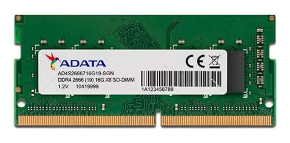  [AUSTRALIA] - ADATA Memory 16GB DDR4-2666MHZ 1.2V - Notebook - AD4S266616G19-SGN 2666MHz