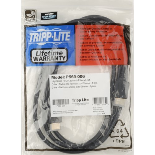 Tripp Lite High-Speed HDMI Cable with Ethernet & Digital Video with Audio, Ultra HD 4K x 2K (M/M), 3 ft. (P569-003),Black 3 ft. - LeoForward Australia