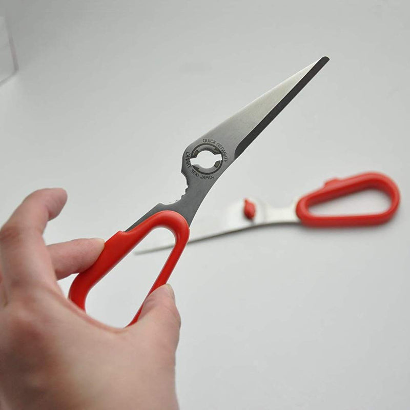  [AUSTRALIA] - CANARY Japanese Kitchen Scissors Come Apart Dishwasher Safe Blade, Easy Clean Easy Cut Kitchen Shears with Removable Blades, Made in JAPAN, Rust Proof Quality Stainless Steel, Red RED (TH-175)