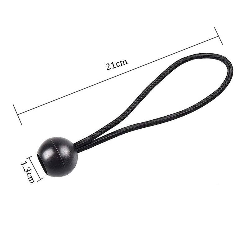  [AUSTRALIA] - 10 Pcs Black Plastic Ball Bungee Cords High Elastic Bands for Tent Tarp Canopy Baggage