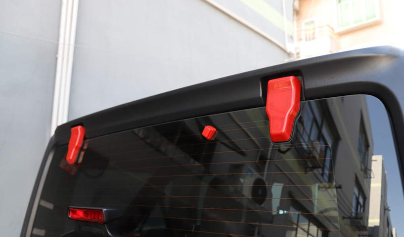 Rear Tail Door Window Hinge & Rear Rain Wiper Nozzle Decorative Cover Trim for Jeep Wrangler JL 2018+ Red Rear Window Hinge & Nozzle Decor - LeoForward Australia