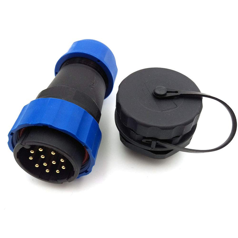  [AUSTRALIA] - SZJELEN SD28 28MM Panel Mount Connector 12Pin,Male Plug to Female Socket,Waterproof Cable Gland Cap IP68 (12-Pin, Panel Mount-Plug(Male)&Socket(Female)) 12-Pin Panel Mount-Plug(male)&Socket(female)