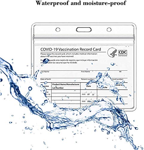  [AUSTRALIA] - Vaccine Card Holder CDC Vaccination Card Protector Immunization Record Card Case, 4 x 3 in Waterproof Card Cover, Clear Vinyl Plastic Sleeve,ID Card Name Tag Badge Cards Holders, 2 Pack