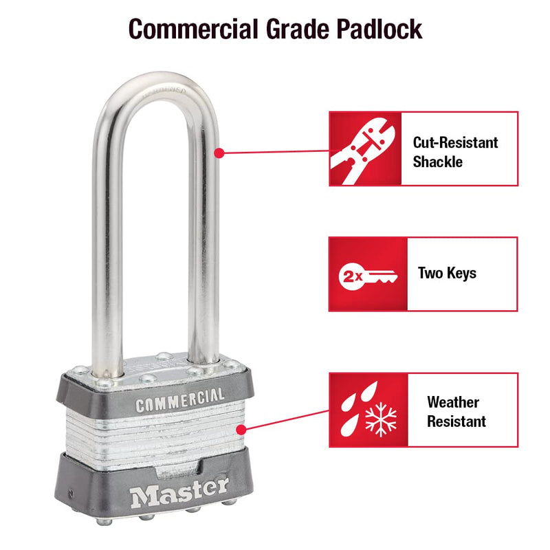  [AUSTRALIA] - Master Lock 1KALJ Outdoor Padlock with Key, 1 Pack
