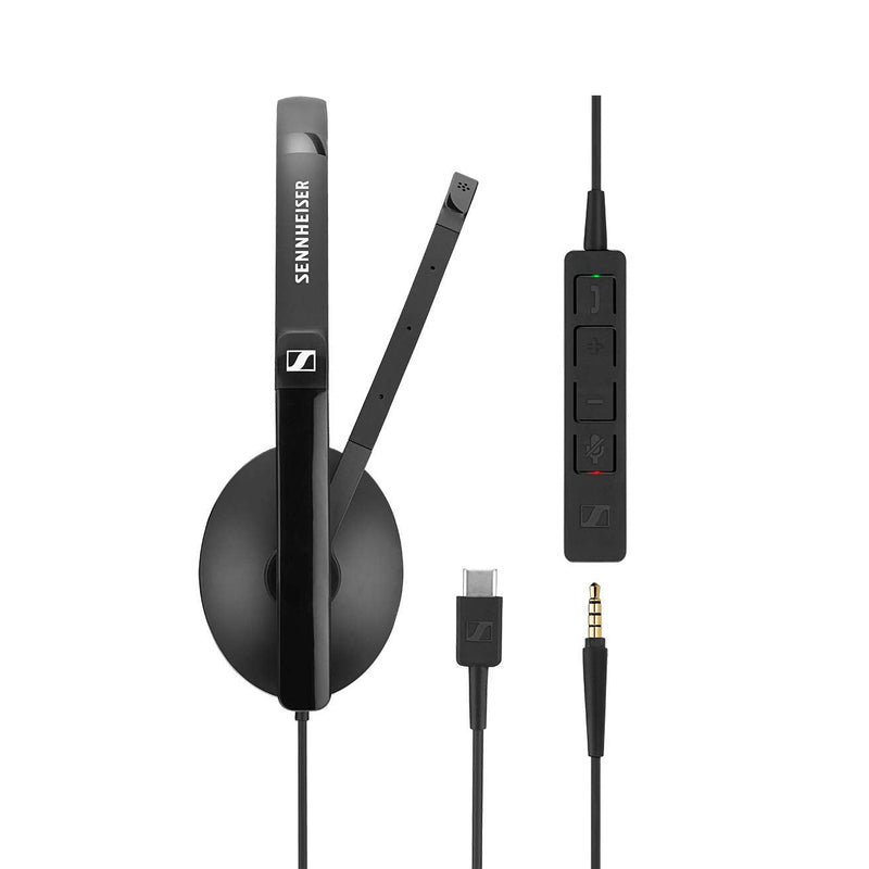  [AUSTRALIA] - Sennheiser SC 135 USB-C (508355) - Single-Sided (Monaural) Headset for Business Professionals | with HD Stereo Sound, Noise-Canceling Microphone, & USB-C Connector (Black)