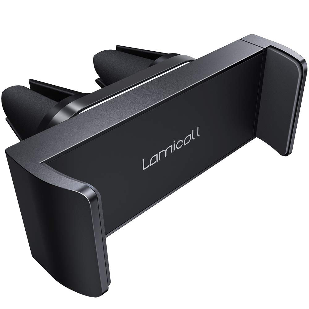  [AUSTRALIA] - Lamicall Car Vent Phone Mount - Air Vent Clip Holder, Universal Stand Hands Free Cradle Compatible with Cell Phone 14 13 12 Mini 11 Pro Xs Max Xr X 8 7 6 6s Plus SE Smartphones Black 1-Black