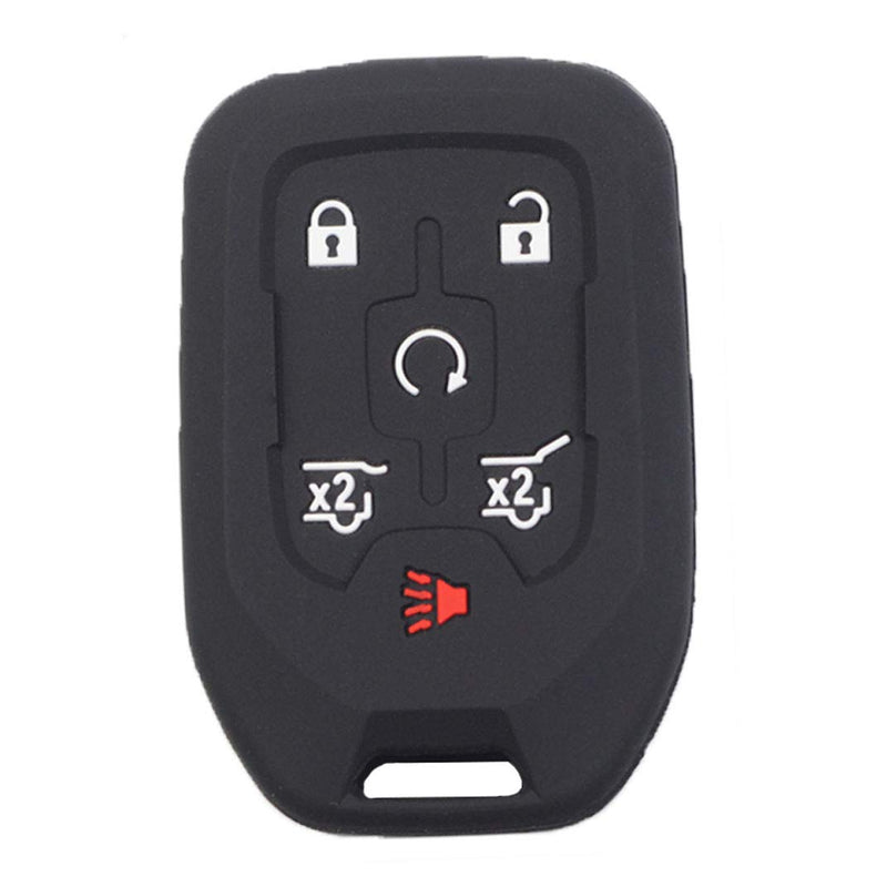  [AUSTRALIA] - Btopars 2pcs Black 6 Buttons Smart Key Fob Cover Case Remote Protector Skin Keyless Jacket Holder Compatible with 2015 2016 2017 2018 2019 Chevrolet Suburban Tahoe GMC Yukon