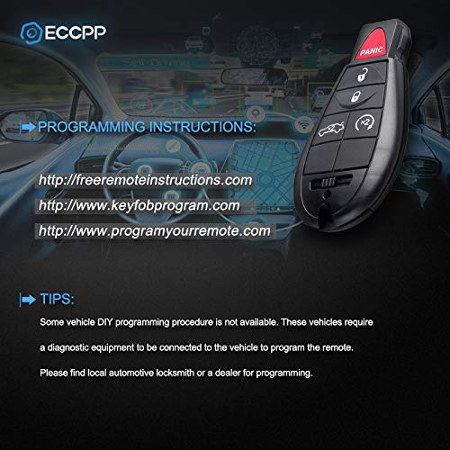  [AUSTRALIA] - ECCPP Replacement fit for 2X 5 Button Keyless Entry Remote Key Fob Jeep Dodge Chrysler Series M3N5WY783X IYZ-C01C