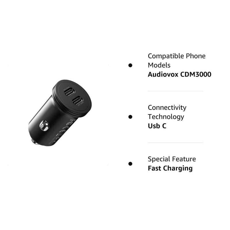  [AUSTRALIA] - USB C Car Charger 40W, iPhone Fast Car Charger Adapter Dual Ports Cigarette Lighter USB Charger, Compatible with iPhone 13/12/12 Pro/11/11 Pro/XS/XR/8, Galaxy, Pixel, Tablet