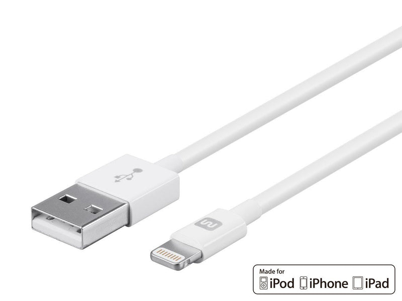  [AUSTRALIA] - Monoprice Select Series Apple MFi Certified Lightning to USB Charge & Sync Cable, 6-inch White for iPhone X, 8, 8 Plus, 7, 7 Plus, 6, 6 Plus, 5S, iPad Pro 0.5ft